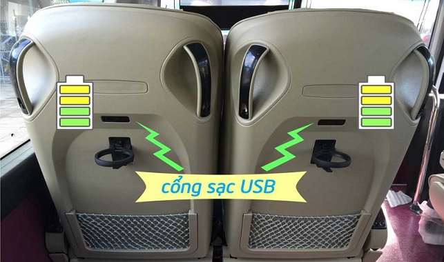 universe mini ghế hành khách trang bị cổng sạc USB
