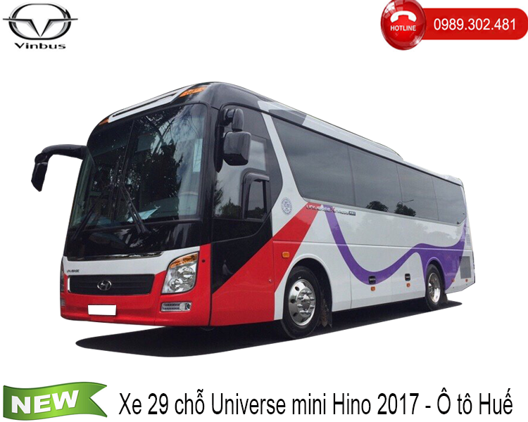 xe khách 29,34,35 chỗ Universe mini Hino, Nhà máy ô tô Huế -Haeco